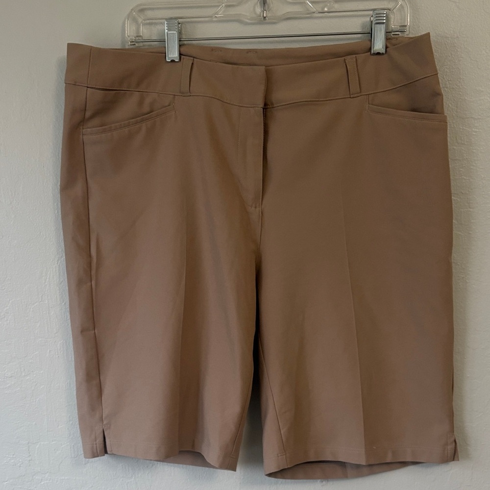 Adidas Activewear Bermuda Shorts - Tan and White